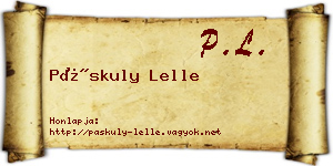 Páskuly Lelle névjegykártya